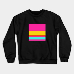 A singular stew of Cherry Red, Barbie Pink, Metallic Yellow and Fluorescent Blue stripes. - Sociable Stripes Crewneck Sweatshirt